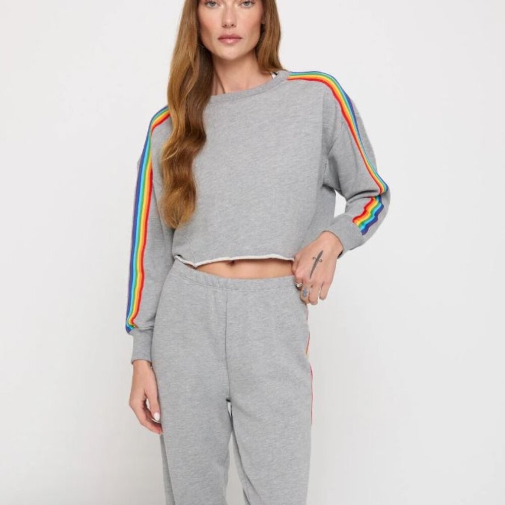 Spiritual Gangster Rainbow Cropped Pullover